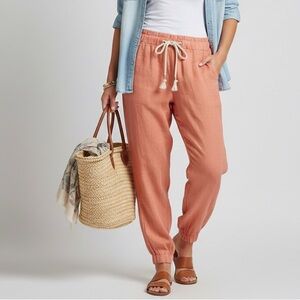 Marc New York Orange 100% Linen Jogger Pants‎ SZ M